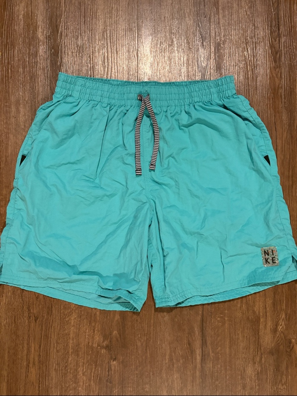 NIKE Solid Icon 7" Volley Swim Shorts men’s size large Teal Trunks
